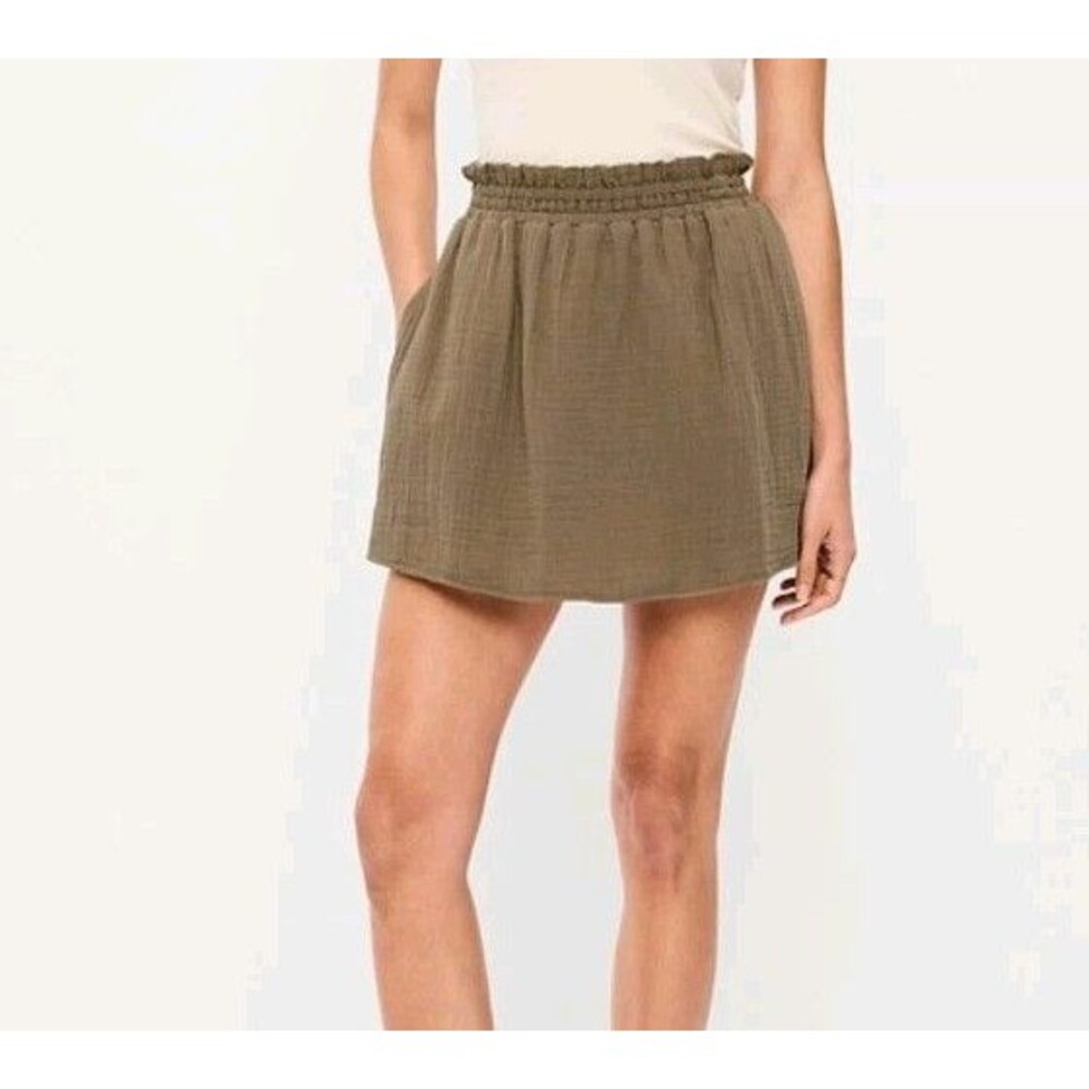 NWT Women's Old Navy Crinkle Gauze Ruffle Waist Mini Skort Size S Kombu